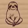 A sloth perched on a tree branch, rendered in a clean and simple vector style suitable for various design applications.