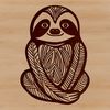 Colorful Sloth Tree Scene A colorful illustration of a sloth in a tree, created as vector art for digital use.