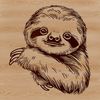 Relaxed Sloth Illustration A digital illustration of a sloth hanging from a tree branch, created as a vector graphic.