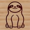 A stylized illustration of a sloth in SVG design, suitable for various cutting machines and laser cutters.