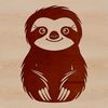An SVG design featuring a cute sloth animal in a simple composition.