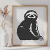 Tropical Sloth Illustration A graphic illustration of a sloth in a tropical setting.