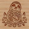 Whimsical Animal Vector Graphic Design A cartoon sloth with ornate details, suitable for vector graphics.