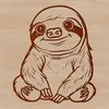 A sloth sitting on a tree branch, illustrated as a digital vector graphic.