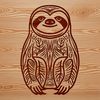 Colorful Animal SVG Graphics A colorful illustration of a sloth in a tropical environment.