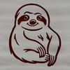 A simple line drawing of a sloth in various poses, suitable for vector graphics.