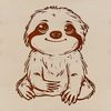 Free Sloth Clip Art A digital illustration of a sloth in a relaxed pose, suitable for vector art designs.