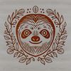 An illustration of a sloth's head with ornate features, suitable for vector design and cutting machine projects.