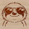 A slow-moving sloth wearing trendy sunglasses on its head.