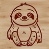A simple line drawing illustration of a sloth.