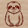 Sloth Line Art Illustration A simple line drawing of a sloth, suitable for use in vector design projects.