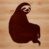 A simple illustration of a sloth in various poses, suitable for use as clip art or vector design.