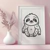 Stunning Sloth In PDF & PNG