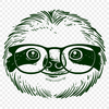 Unique Sloth Wearing Glasses SVG - Free Download