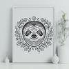 Ornate Sloth In SVG & PNG