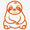 Free Sloth Simple Line Drawing - Free SVG