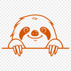 Peeking Sloth Decal