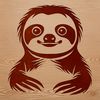 A digital illustration of a sloth in vector format.