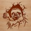 A slow-moving sloth in a natural habitat, rendered as a detailed vector image.