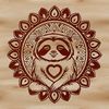 Adorable Sloth Face Vector Graphic A sloth's head with its characteristic fur and claws, suitable for vector art projects.