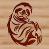 A vector graphic representation of a sloth with detailed anatomy.