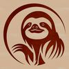Close-up illustration of a sloth's head with details of its fur and facial features.