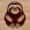 A cartoon illustration of a sloth in a relaxed pose, designed as vector art for graphic design projects.