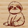 A digital illustration of a sloth in a forest environment, suitable for vector art designs.