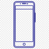 Vector illustration of a modern mobile phone device in various design styles