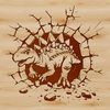 Prehistoric Beast Breaks Through A prehistoric dinosaur illustration of a creature smashing through a wall.