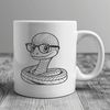 Cute Reptile in Spectacles A snake wearing glasses is depicted in this vector illustration.