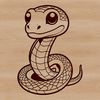 A detailed illustration of a snake, created as vector art with clean lines and precise shapes.