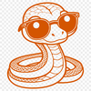 Sassy Snake in Shades A cartoon snake wearing trendy sunglasses.