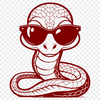 Cool Snake Silhouette with Sunglasses A cartoon snake wearing trendy sunglasses, created as a vector graphic.