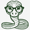 A cartoon reptile wearing glasses and depicted in a vector format.