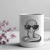 Stylish Snake Illustration A reptile wearing sunglasses on its head, illustrated in a vector style.