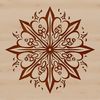 Close-up illustration of a single snowflake with symmetrical patterns and geometric details.