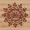 A delicate, intricately designed snowflake created as a vector graphic.