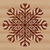 A intricate, symmetrical snowflake illustration suitable for winter or Christmas-themed projects.