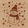Vector Love Heart Snowman Design A winter-themed snowman with love hearts, created using vector design techniques.