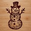 Free SVG Snowman Illustration A simple winter scene featuring a snowman made from stacked snow blocks.
