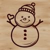 A stylized snowman icon designed using scalable vector graphics (SVG) format.