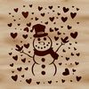 Free Snowman Clip Art Design A festive winter character made up of snow with love hearts around his body.