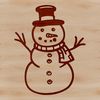 Festive Snow Block Figure A festive winter character made from stacked snow blocks, perfect for holiday decorations.