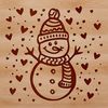 Christmas Snowman SVG Design Free Download A winter-themed snowman with love hearts, ideal for Christmas decorations or crafts.