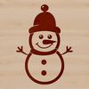 Simple Snow Block Christmas Character Design A simple winter scene featuring a snowman made from stacked snow blocks with a carrot nose and coal eyes.
