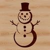 Christmas Snowman Vector Design Free Download A winter-themed snowman made from white blocks of snow in a festive Christmas setting.