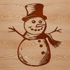 Cute Snow Man Stack Figure Vector Art A winter scene featuring a snowman made up of stacked snow blocks with a top hat and scarf.