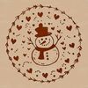 A snowman made with love hearts in the winter season.