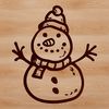 A single snowman figure made up of three stacked spheres with a carrot nose and coal eyes.